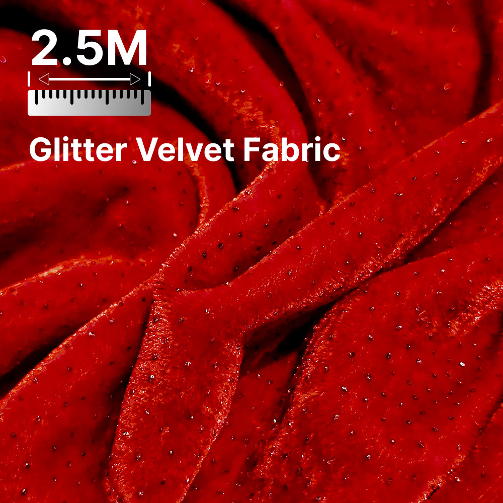 Premium Sparkle Velvet Fabric for Blouse, Lehenga, Gown & Party Wear | 44 Inch Width | 200–220 GSM | Multiple Colors Available