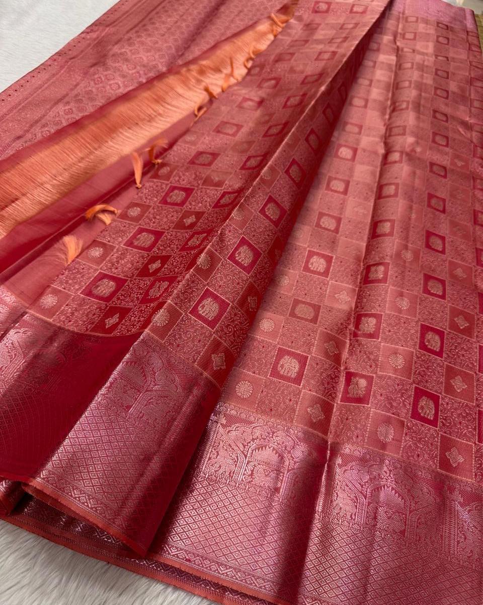 Banarasi soft silk saree colour 3 with gold zari weaving by DCPL