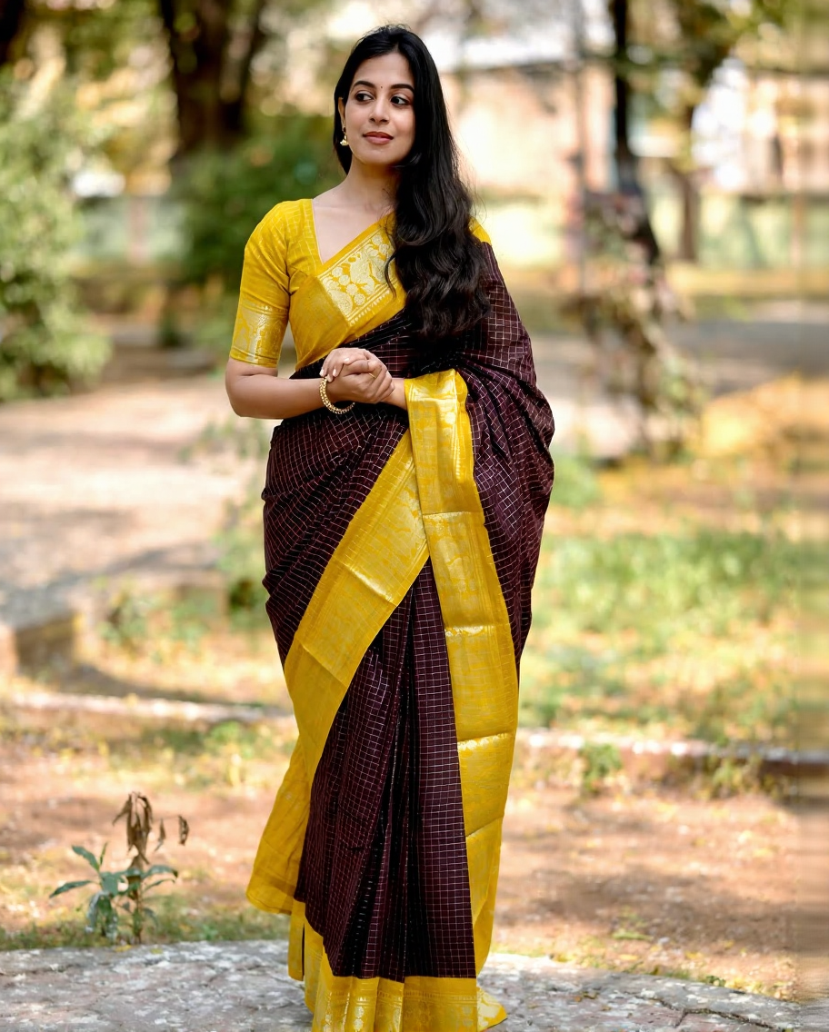 Banarasi soft silk saree colour 3 with gold zari weaving by DCPL"