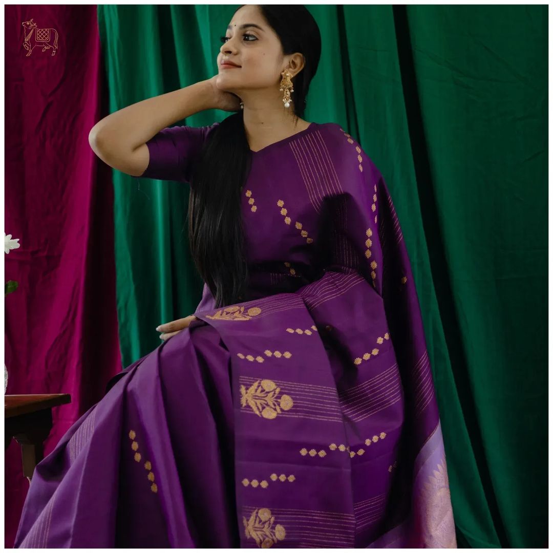 Banarasi Soft Silk Saree with Silver Zari Weaving – Traditional Indian Saree for Weddings and Festivals