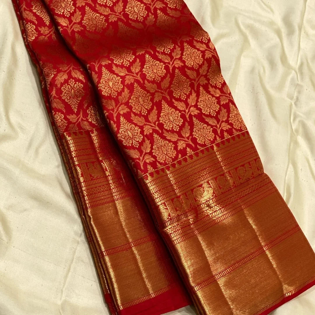 Banarasi Soft Silk Saree Colour 1 – Gold Zari Weaving by DCPL
