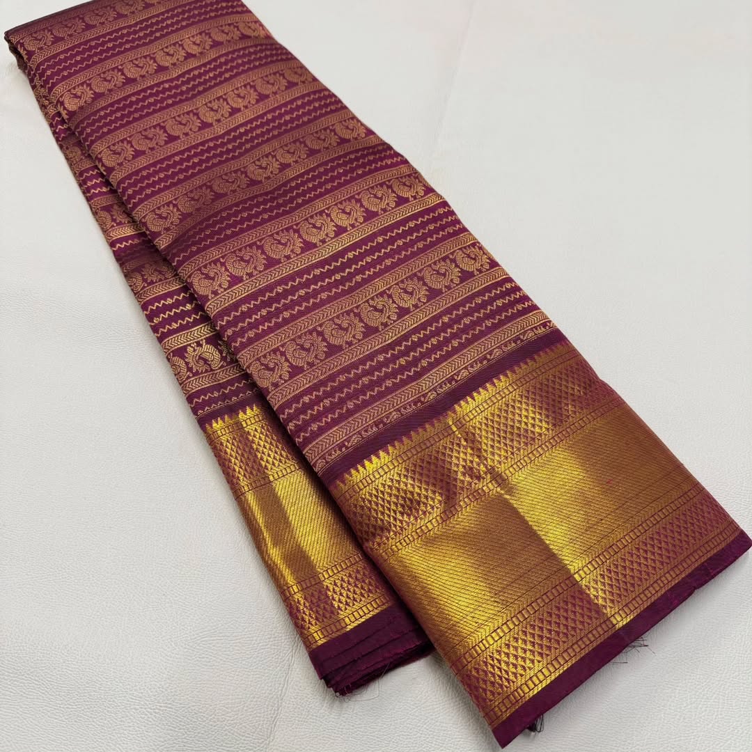 DCPL Banarasi Soft Silk Saree Colour 1 with Gold Zari Weaving – Serene Aura Collection