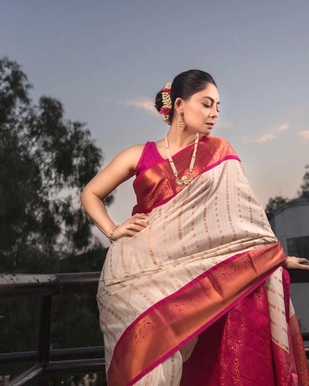 Festive Copper Zari Banarasi Saree