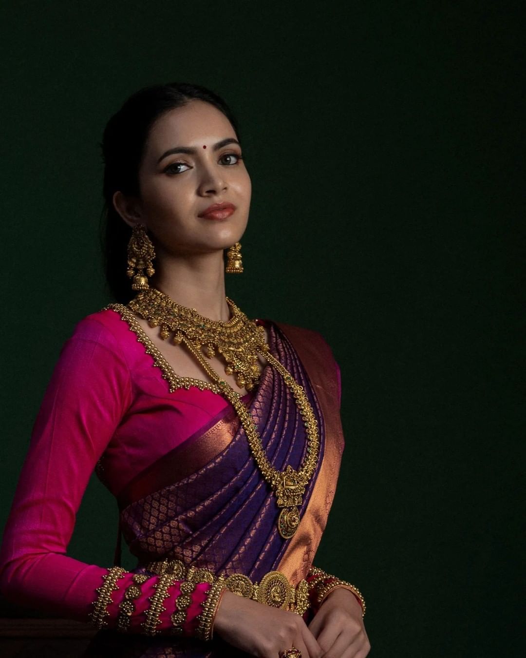 Banarasi soft silk saree with intricate brocade – Colour 1