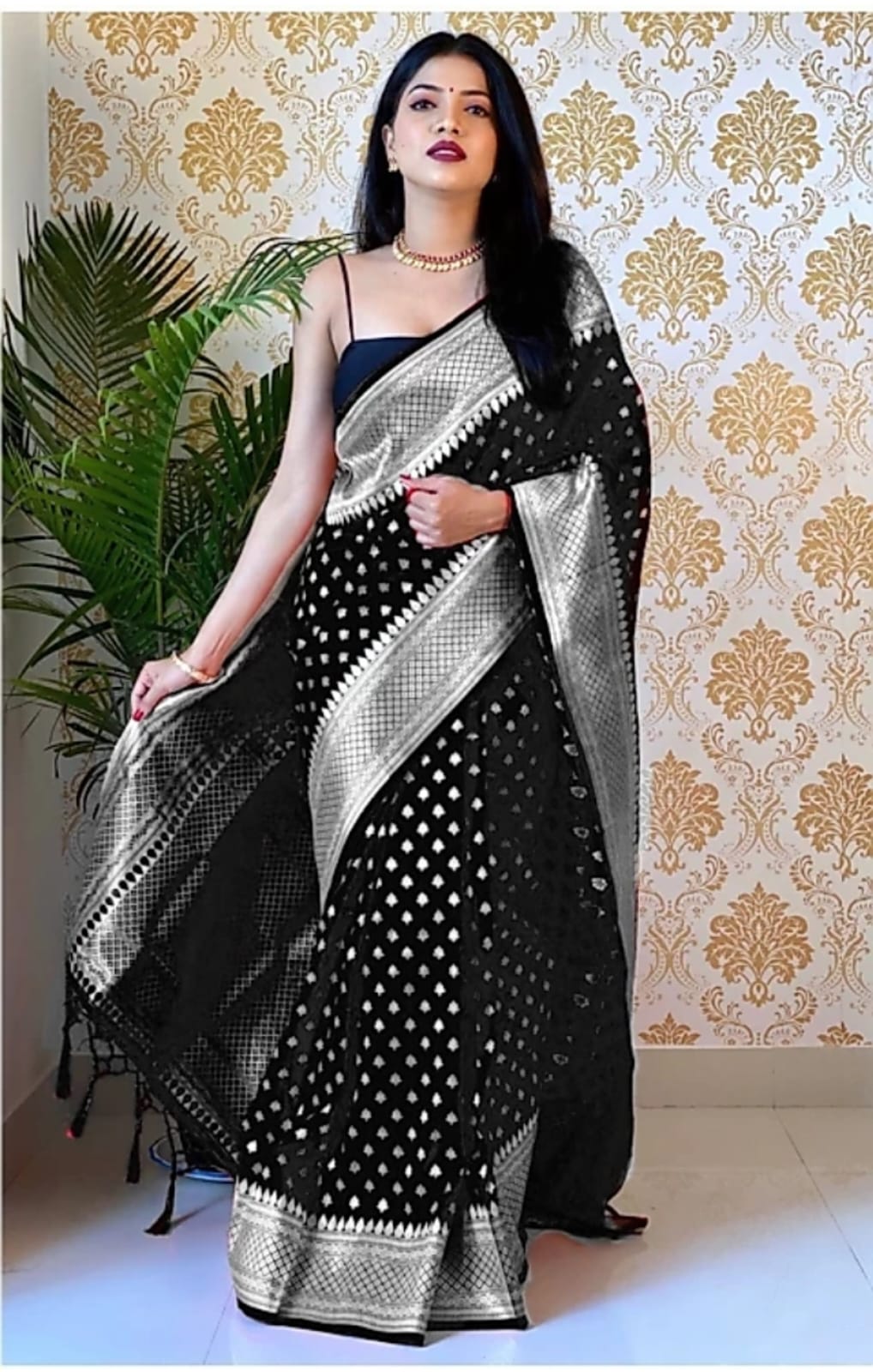 Banarasi Soft Silk Saree with Gold Zari – Shade 3 (555GM)
