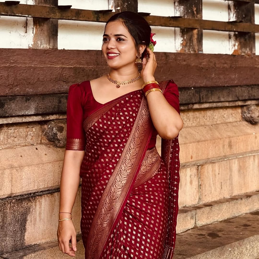 Golden Symphony Banarasi Soft Silk Saree by DCPL