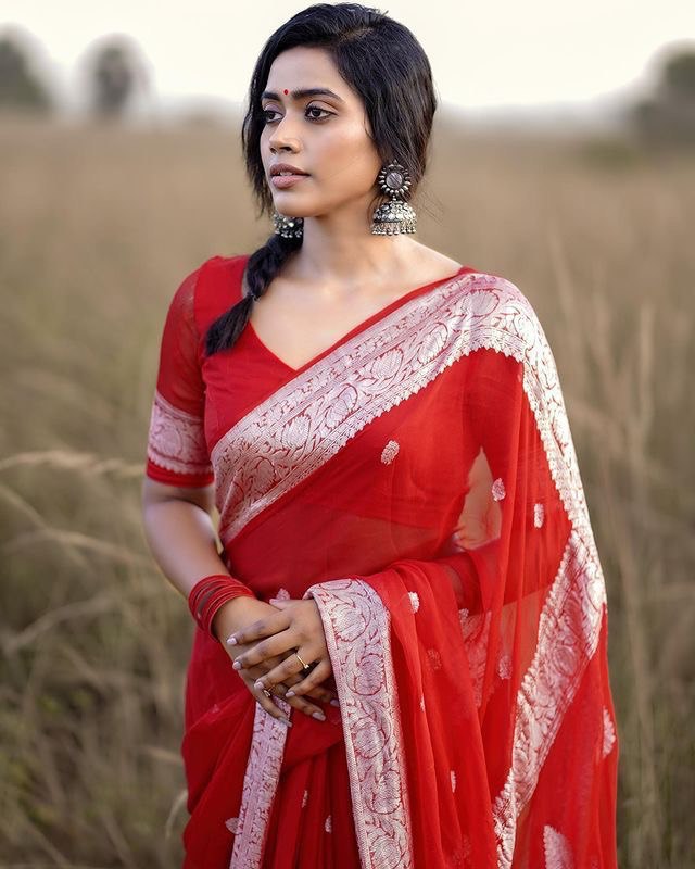 New Design Soft Linen Cotton Silk Saree | Rich Jacquard Weaving with Elegant Pallu | Shade 7 | 469GM