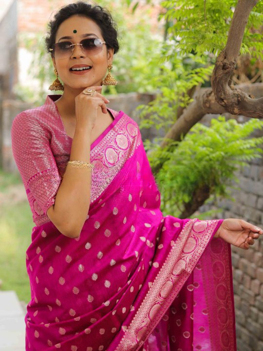 Banarasi Soft Silk Saree | Traditional Zari Motifs | Shade 5 | 473GM