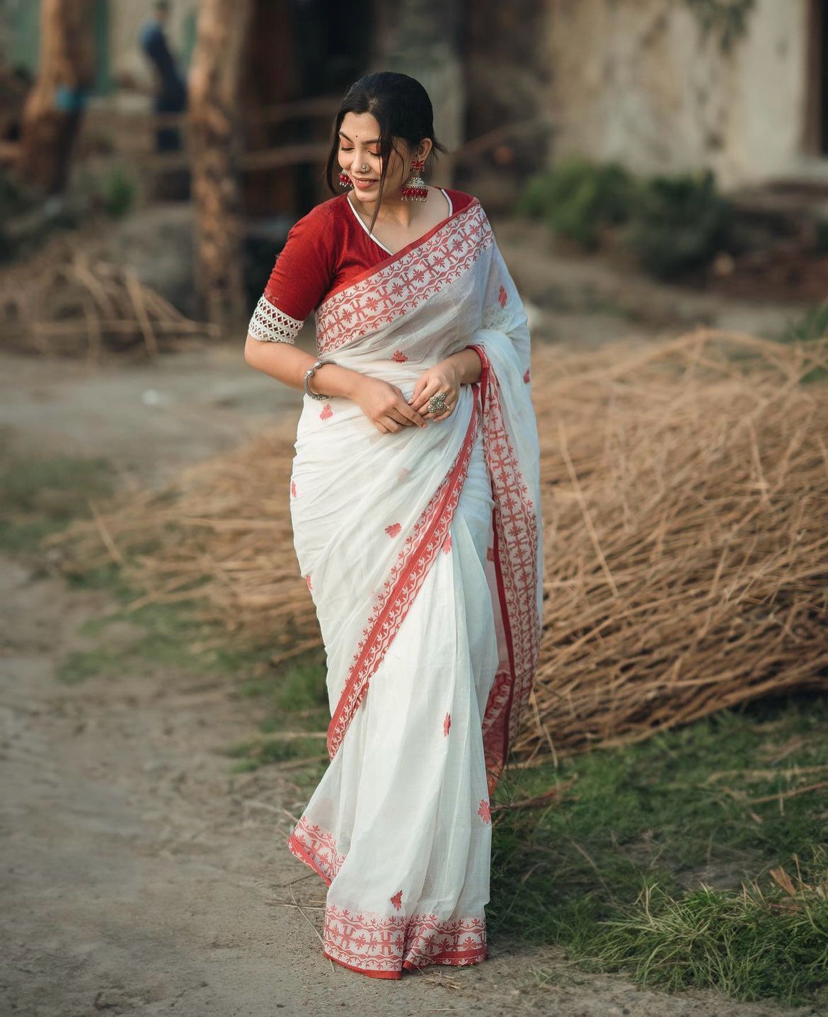 New Design Soft Linen Cotton Silk Saree – Colorful with Rich Pallu (509GM)