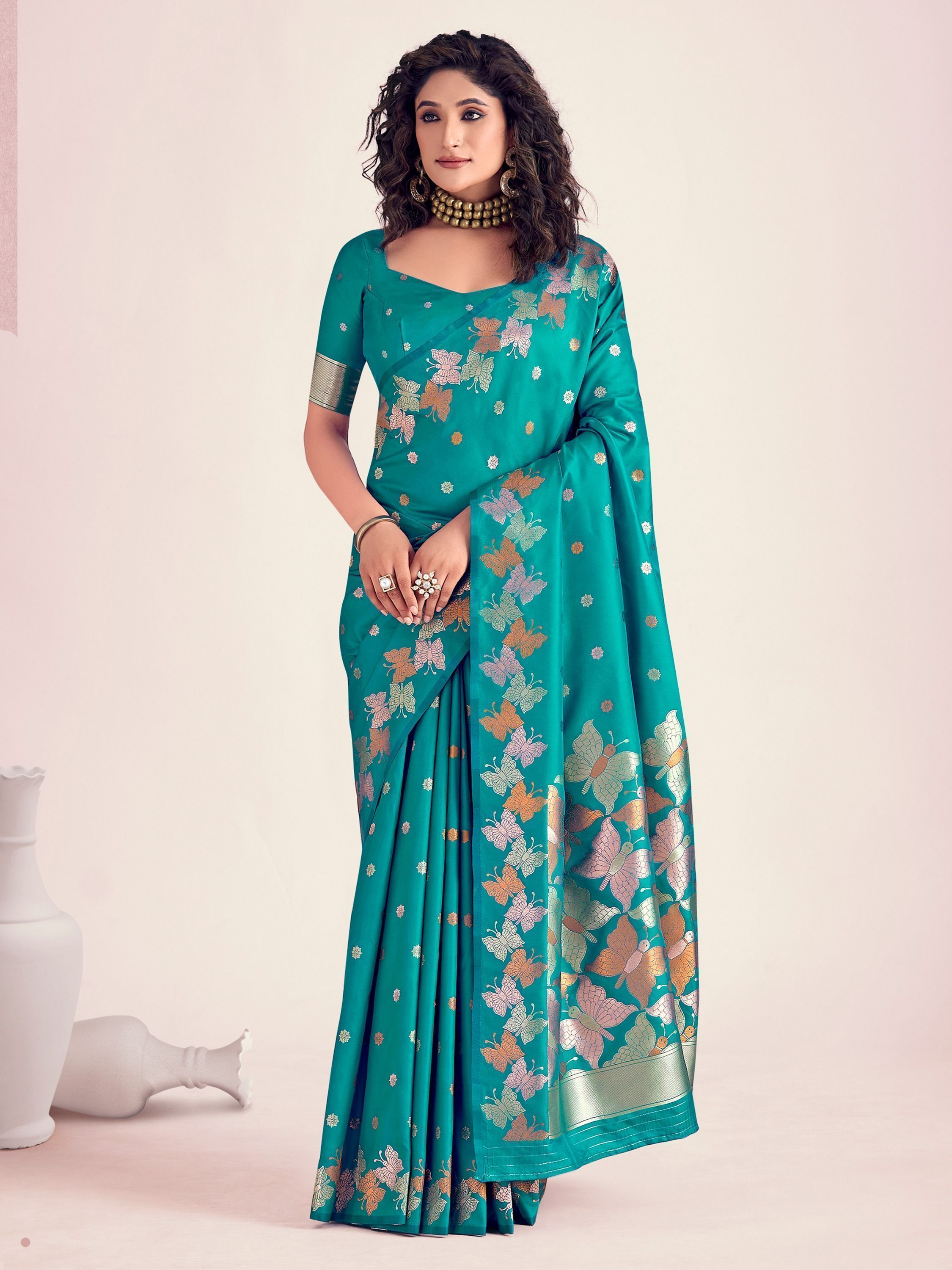 Majestic Brocade Banarasi Soft Silk Saree Gold Zari