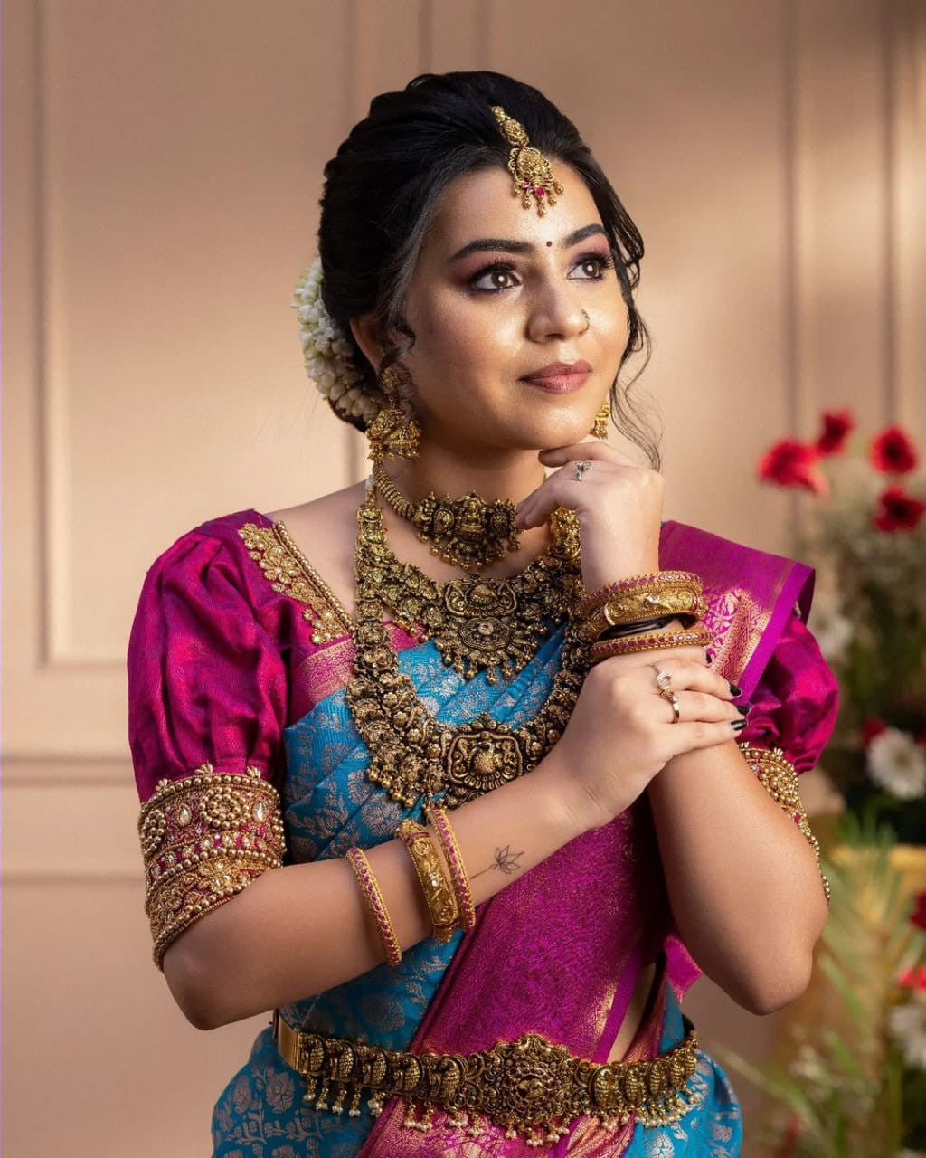 Banarasi Soft Silk Saree with copper zari motifs