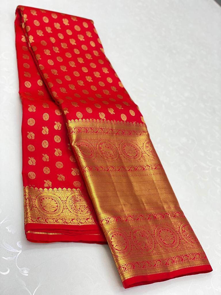 DCPL Banarasi Soft Silk Saree Colour 1 with Gold Zari Weaving