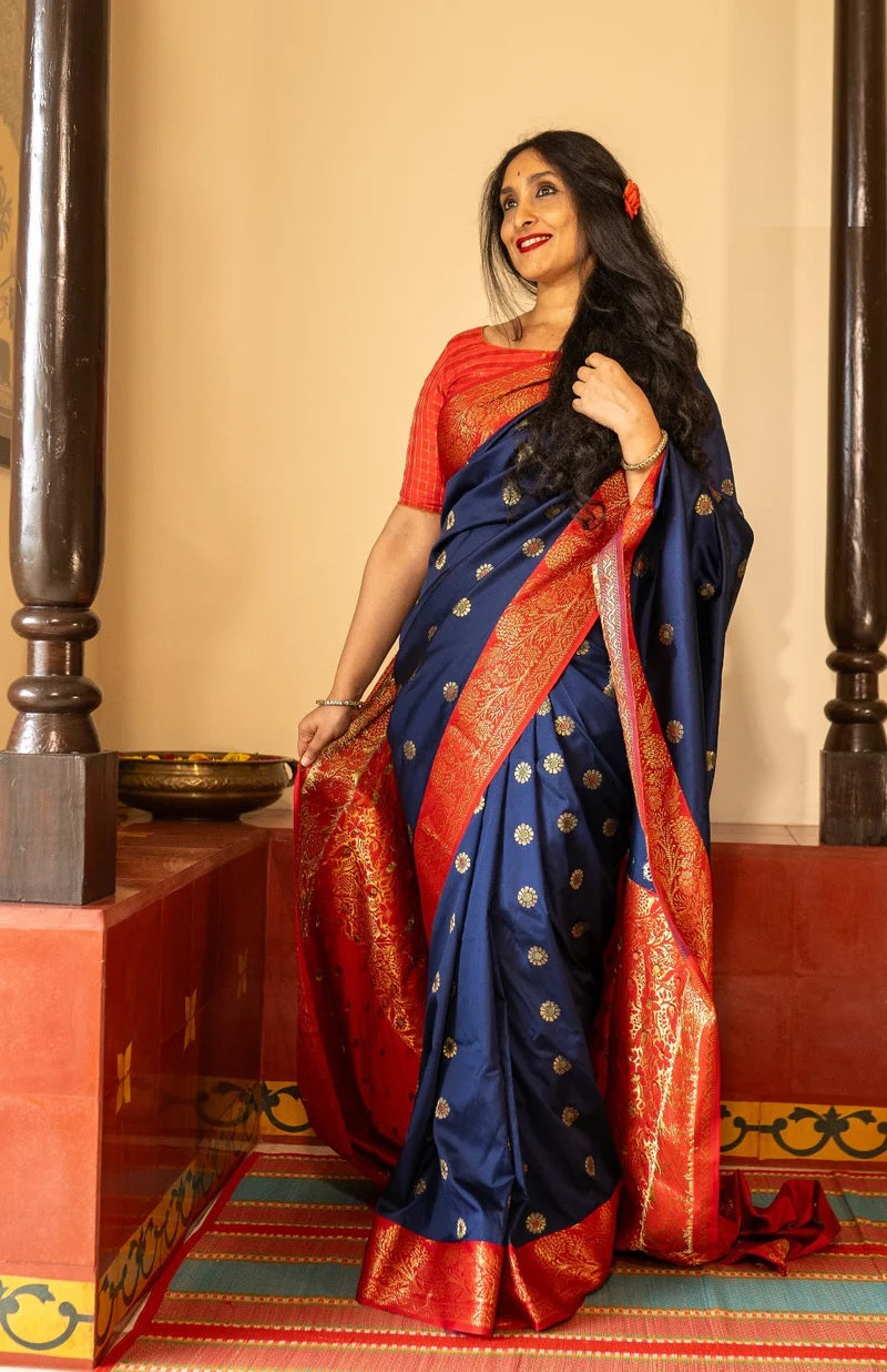 Majestic Weave Banarasi Soft Silk Saree Gold Zari