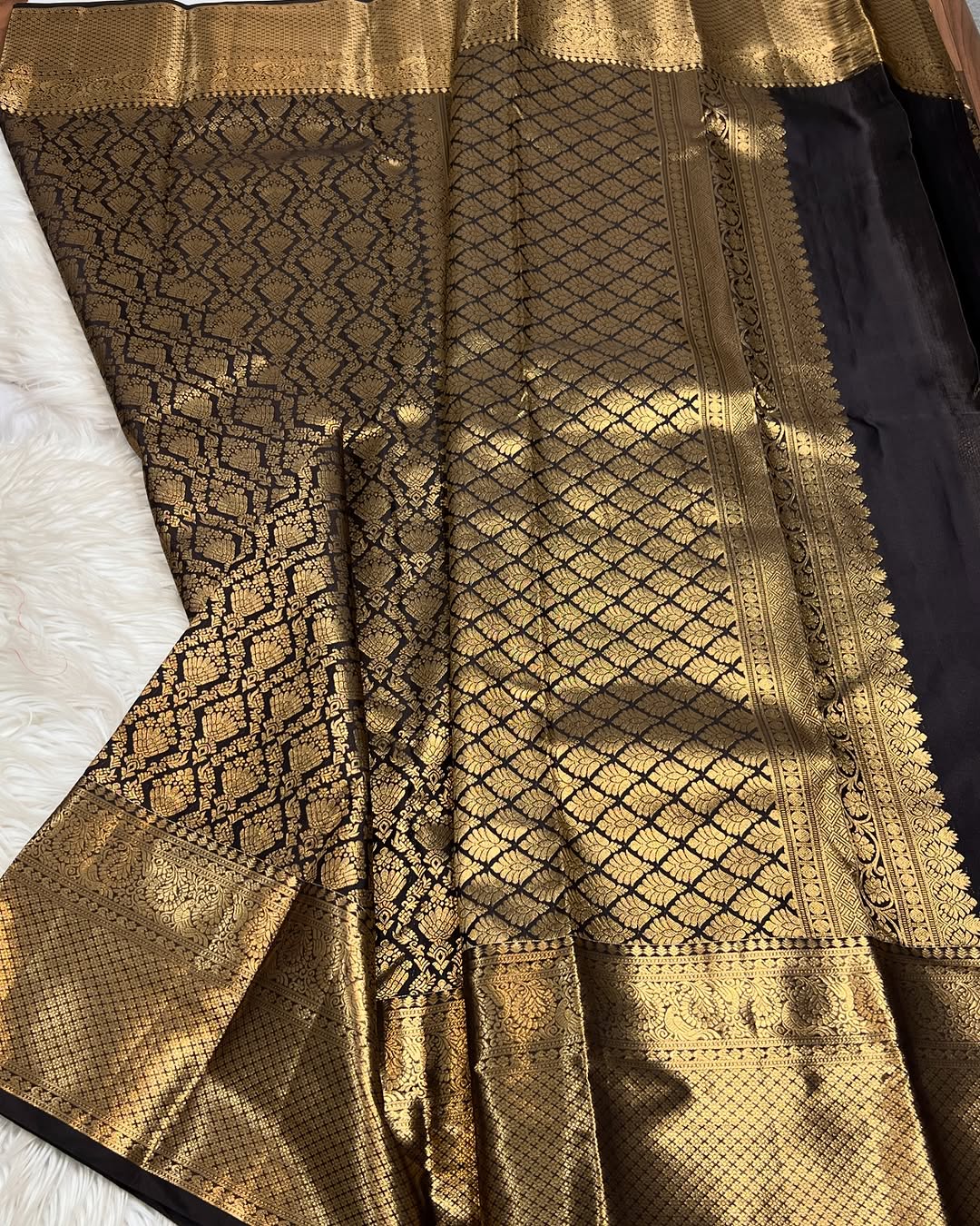 Banarasi Soft Silk Saree Colour 1 with Gold Zari Work by DCPL