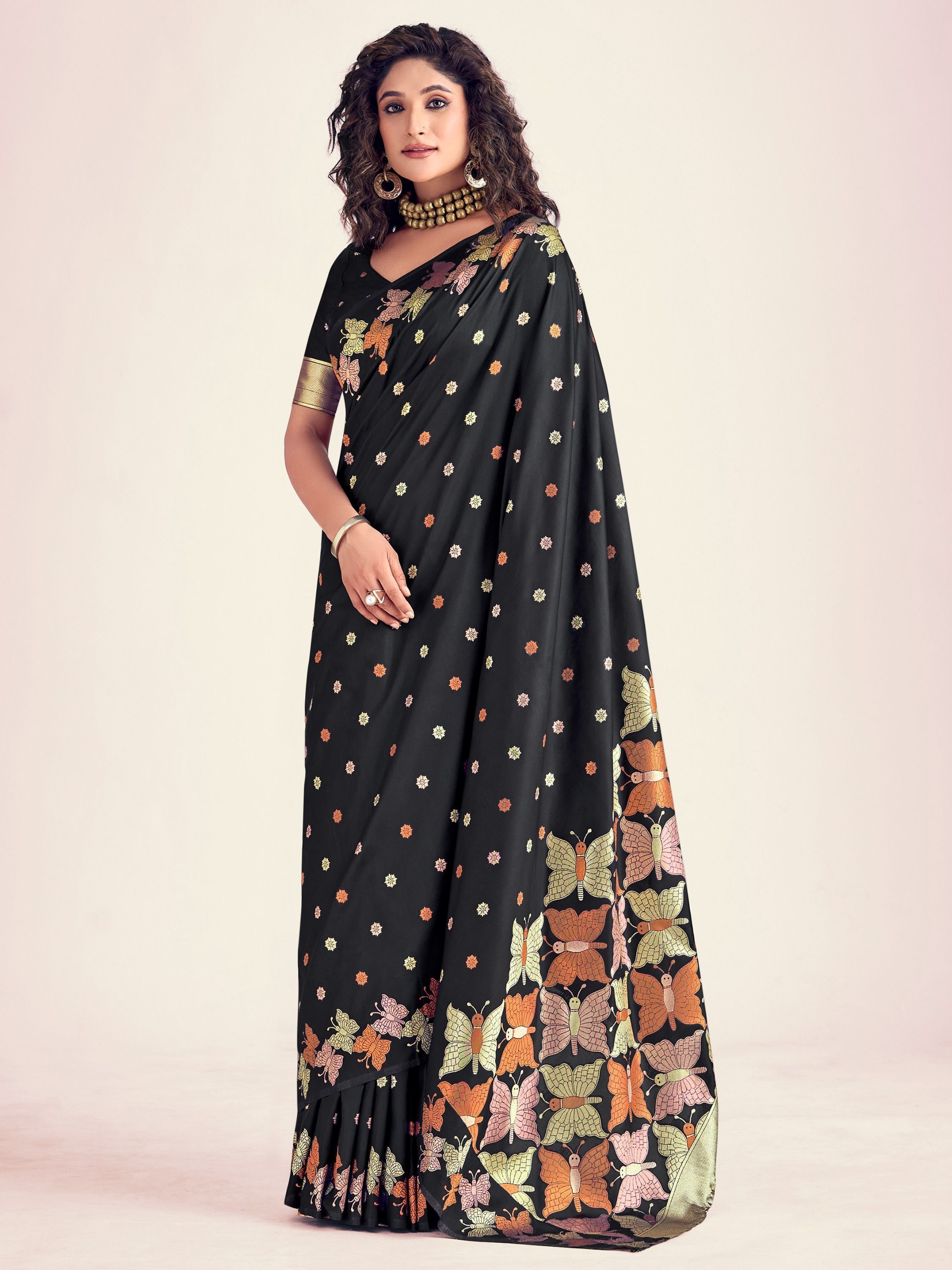 Majestic Brocade Banarasi Soft Silk Saree Gold Zari