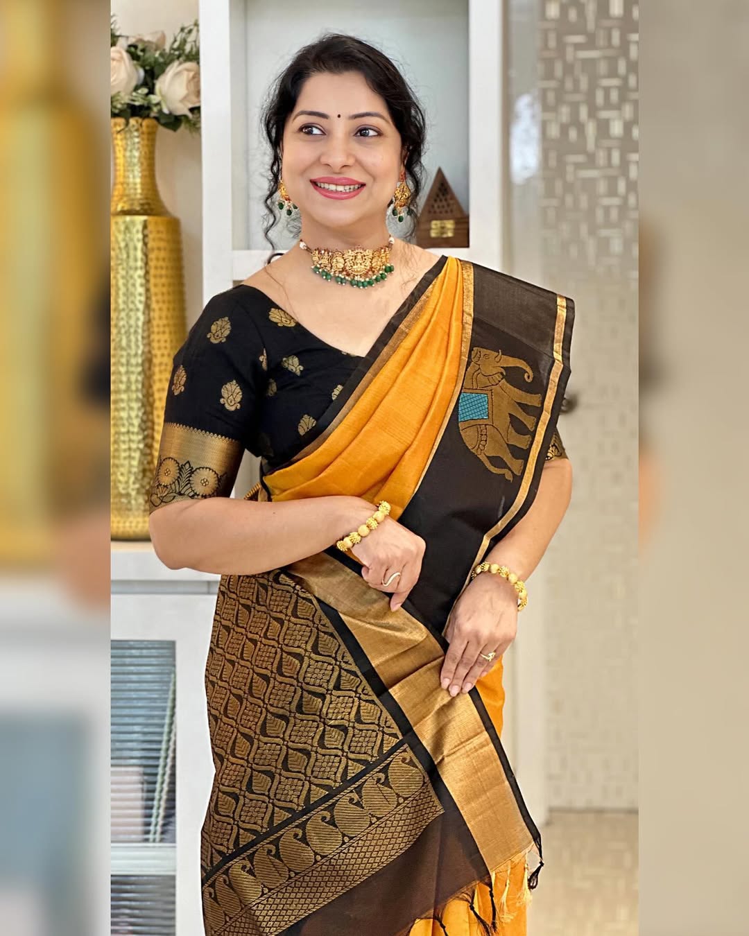 Radiant Simplicity Banarasi Soft Silk Saree Copper Zari