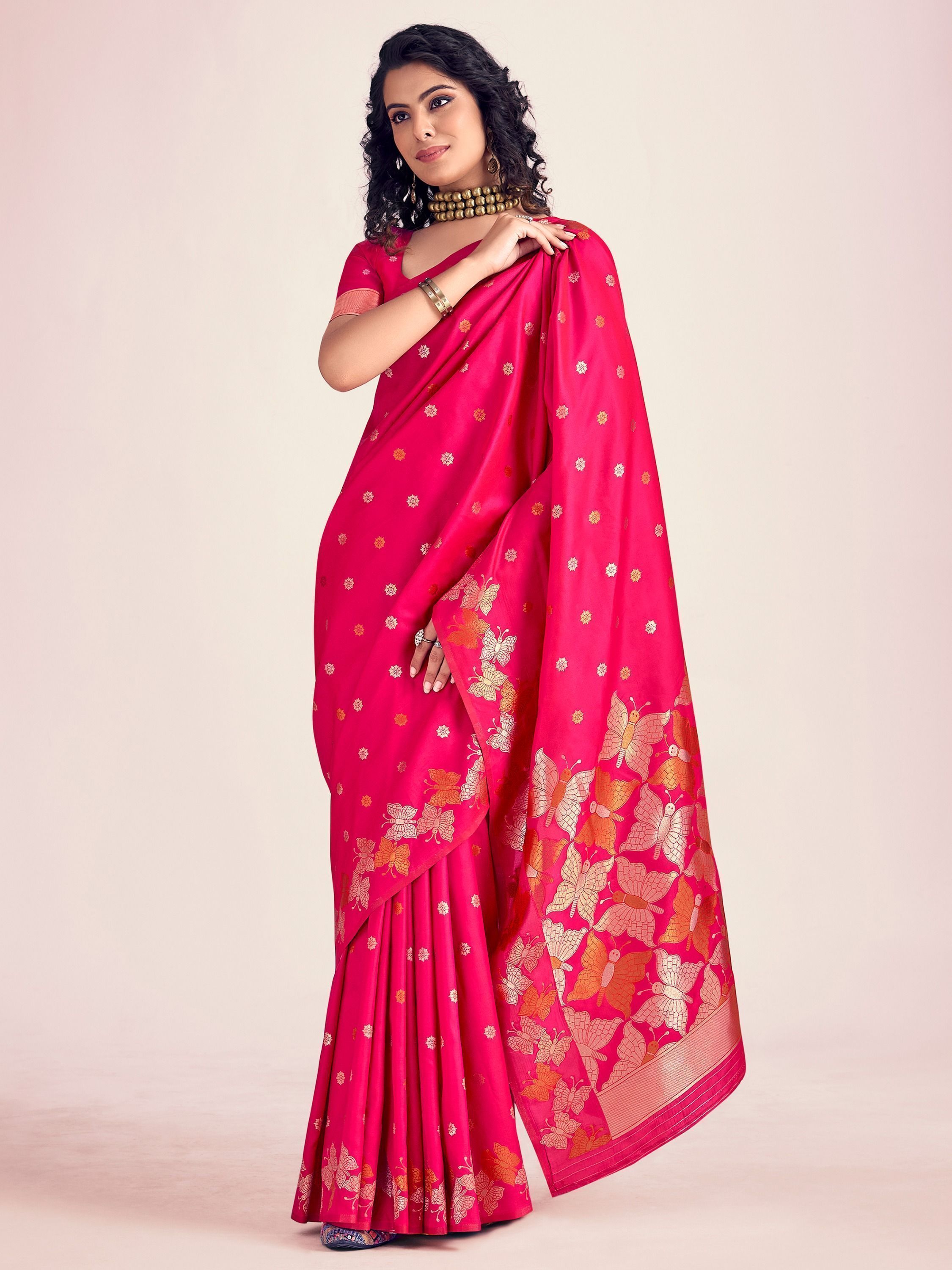 Majestic Brocade Banarasi Soft Silk Saree Gold Zari