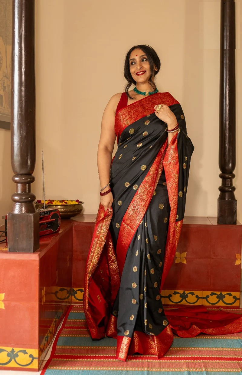 Majestic Weave Banarasi Soft Silk Saree Gold Zari