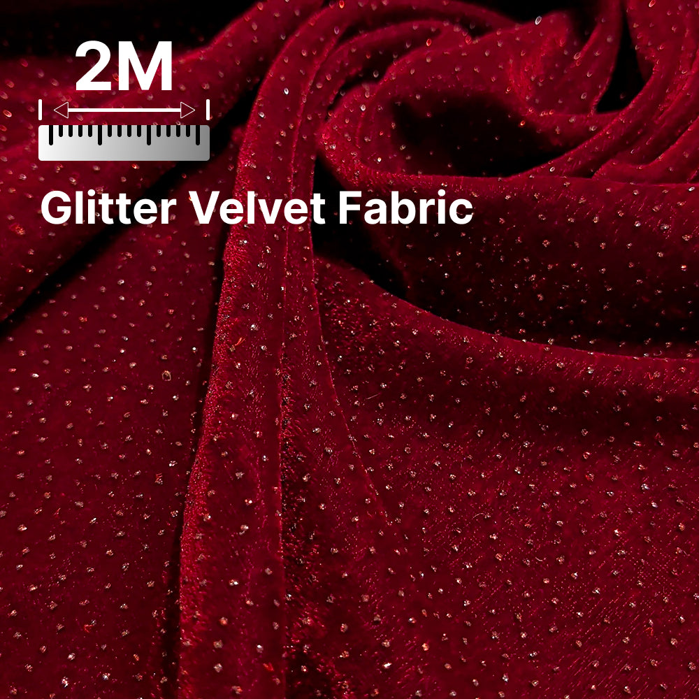 Premium Sparkle Velvet Fabric for Blouse, Lehenga, Gown & Party Wear | 44 Inch Width | 200–220 GSM | Multiple Colors Available