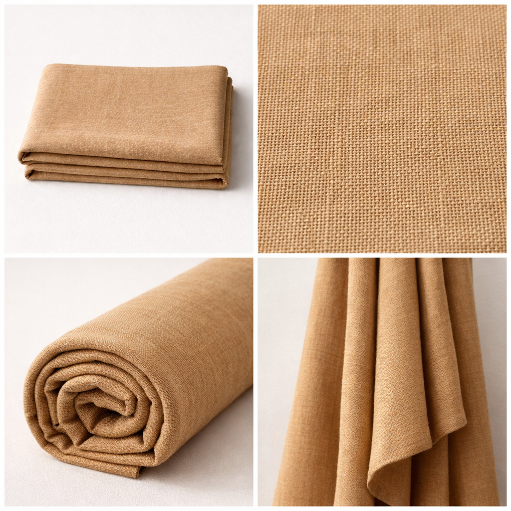 Premium Sand Beige Linen Fabric for Kurti, Shirt & Dress | Soft Breathable Plain Linen Cloth | Boutique Quality Fabric