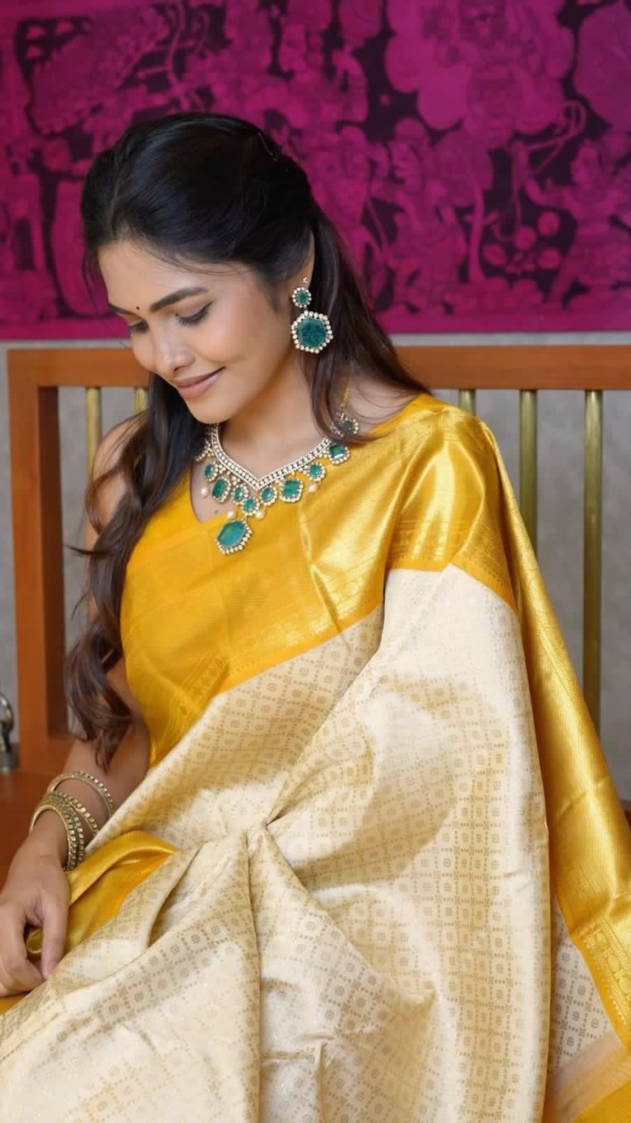 Golden Elegance Banarasi Soft Silk Saree with Rich Zari