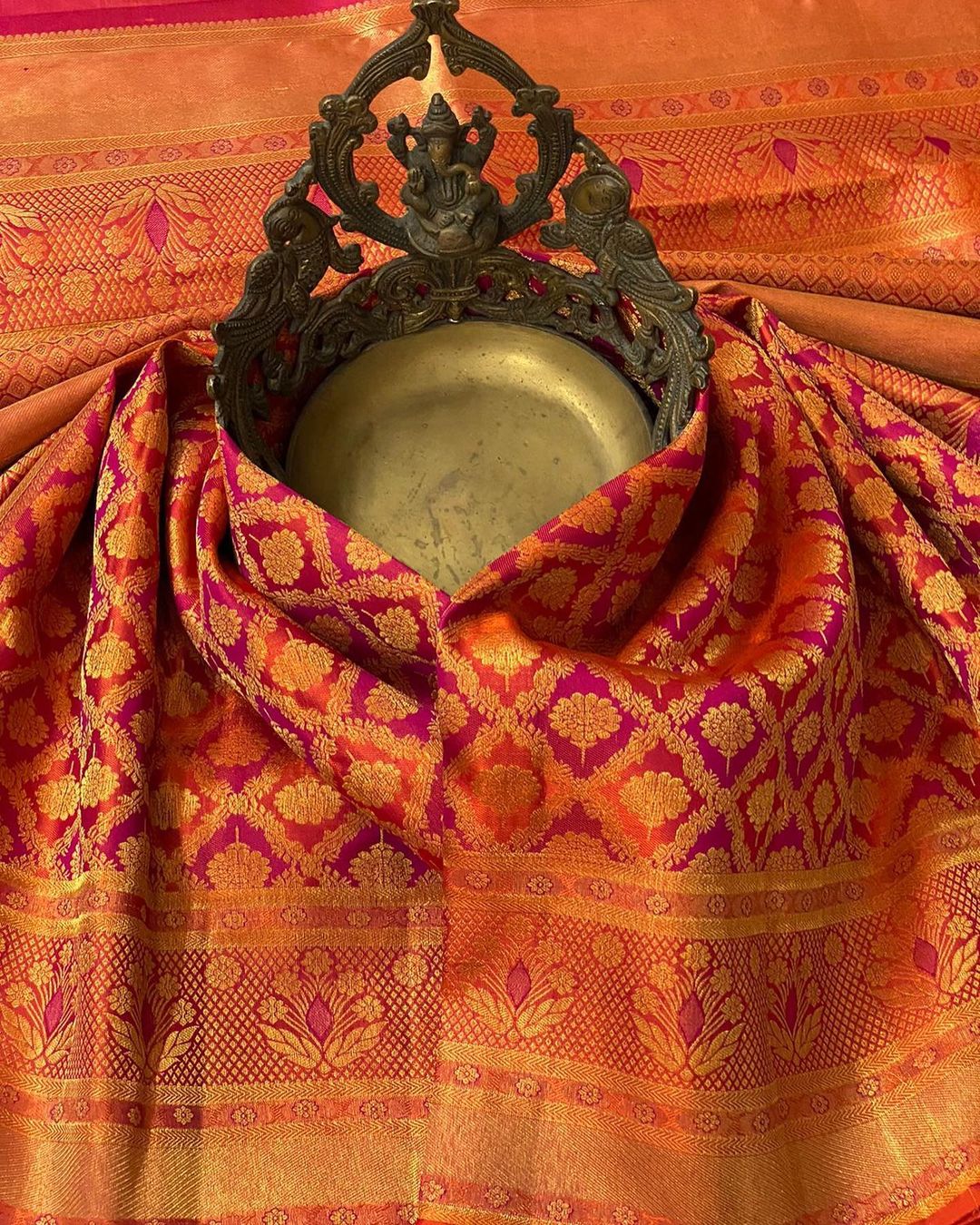 Serene Charm Banarasi Soft Silk Saree with Gold Zari