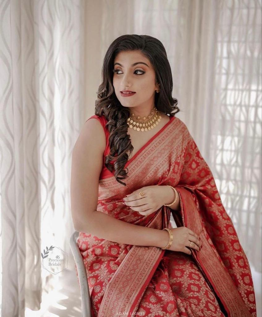 Regal Brocade Banarasi Soft Silk Saree with Gold Zari Work