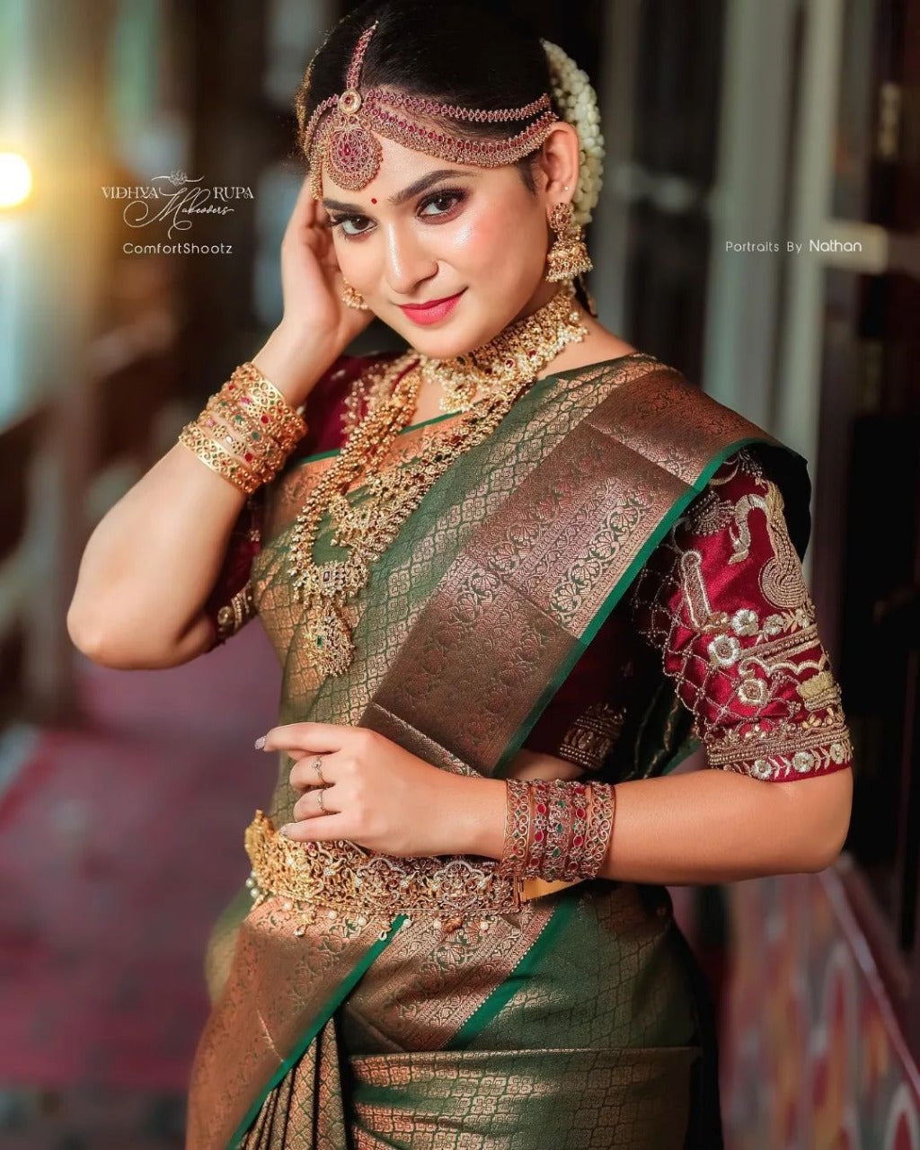 Banarasi Soft Silk Saree – Shade 1, 530GM with Copper Zari Weaving
