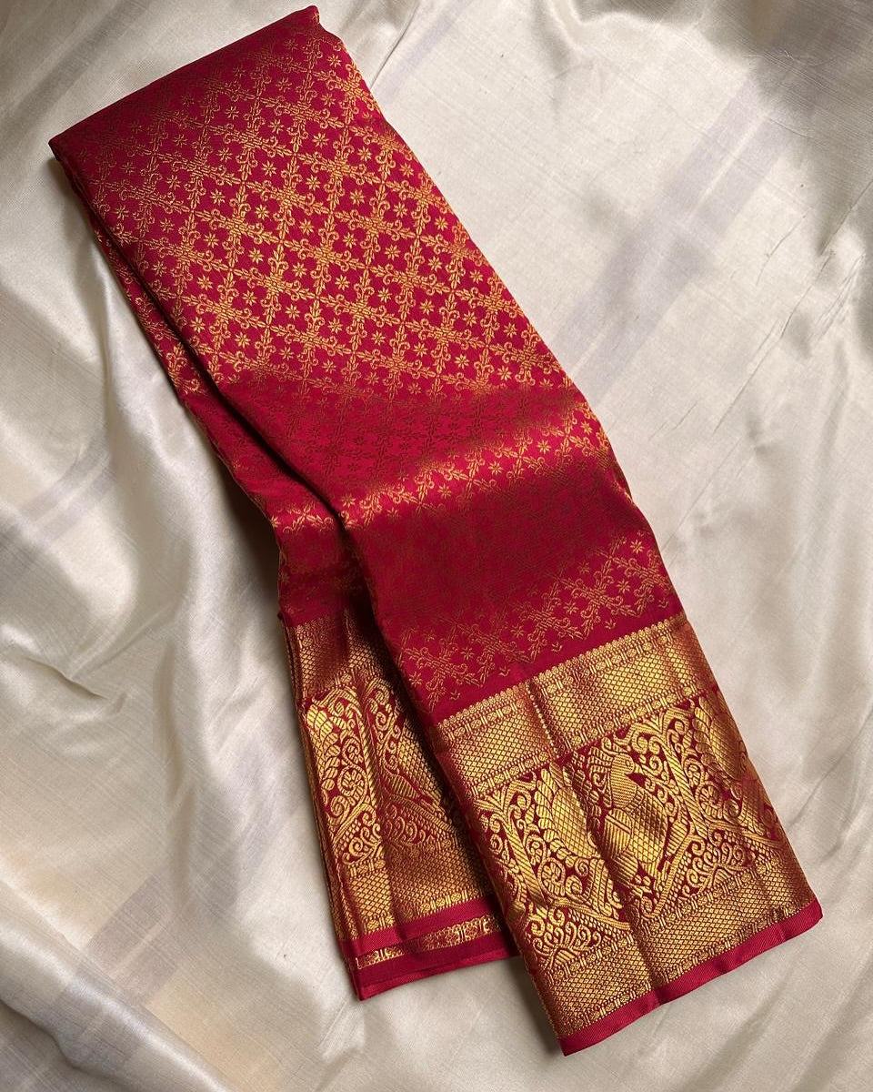 Regal Bliss Banarasi Soft Silk Saree with Gold Zari
