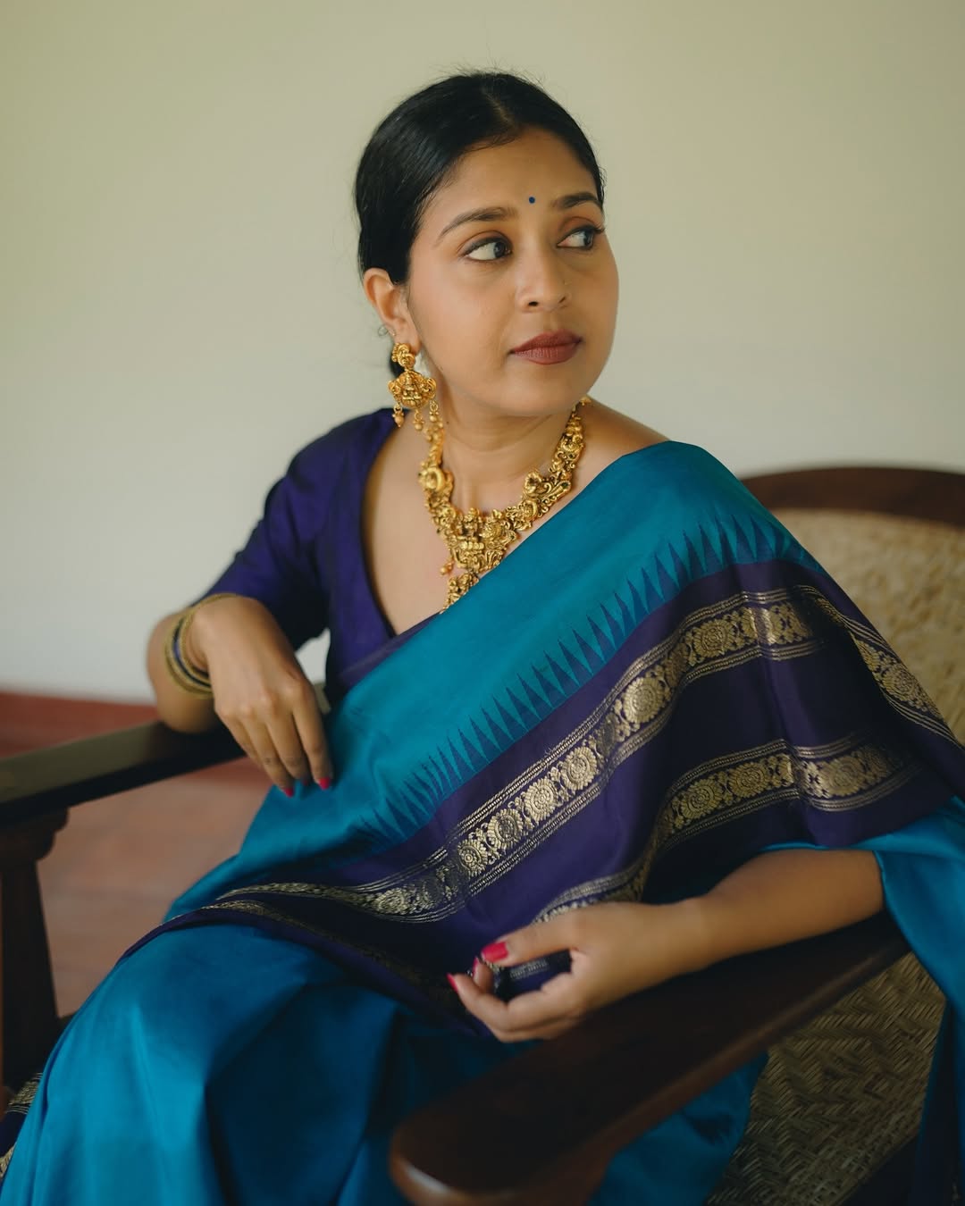 Golden Symphony Banarasi Soft Silk Saree with Gold Zari Weaving