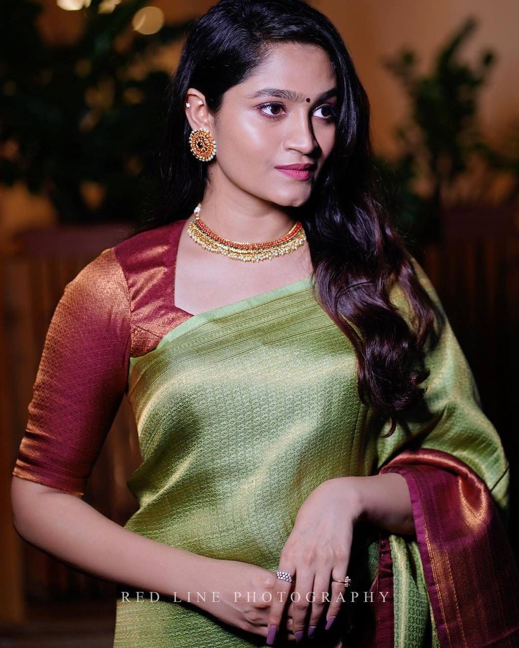 Fuchsia Banarasi Katan Silk Saree with Copper Zari Floral Weave