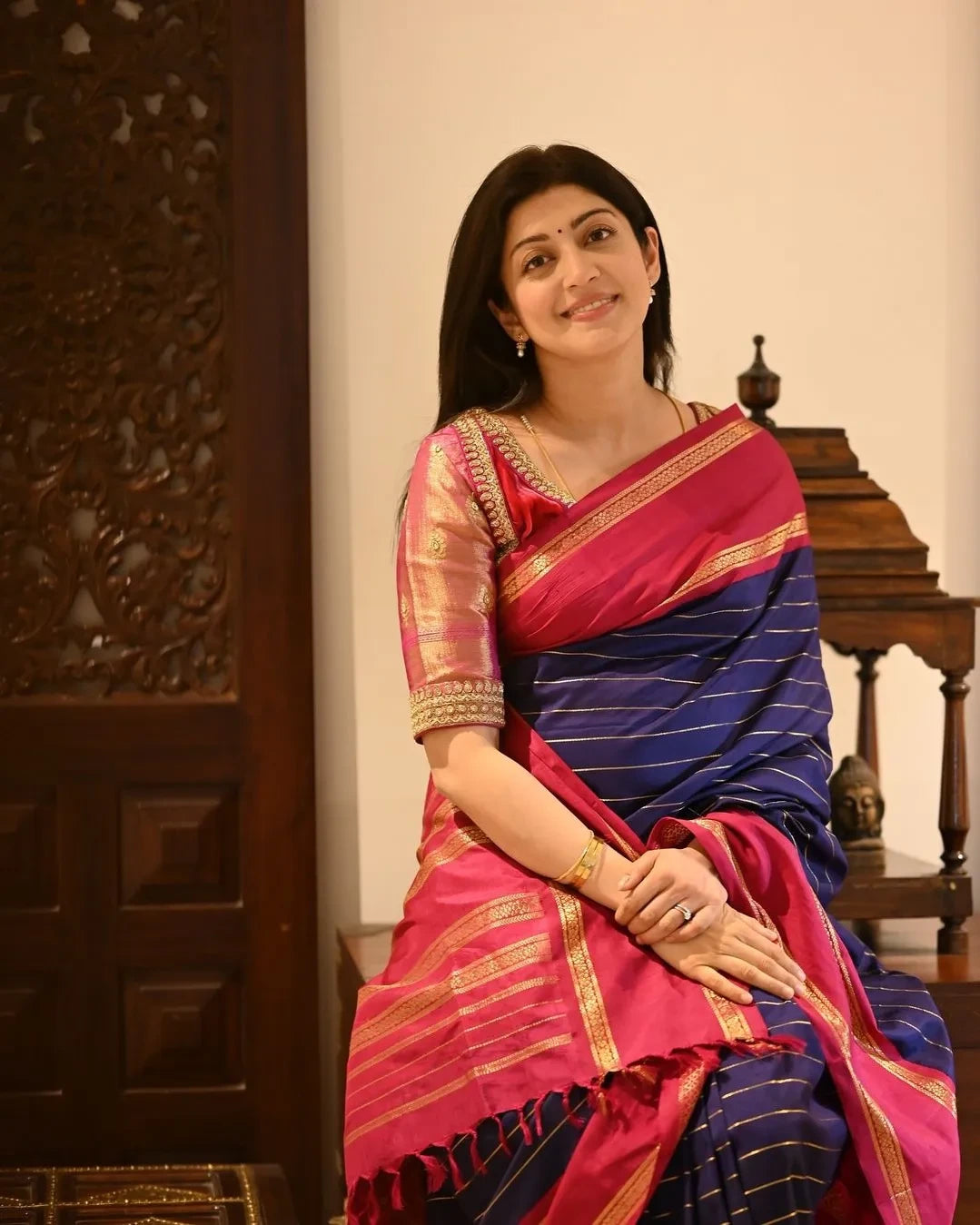 Timeless Aura Banarasi Soft Silk Saree with Gold Zari