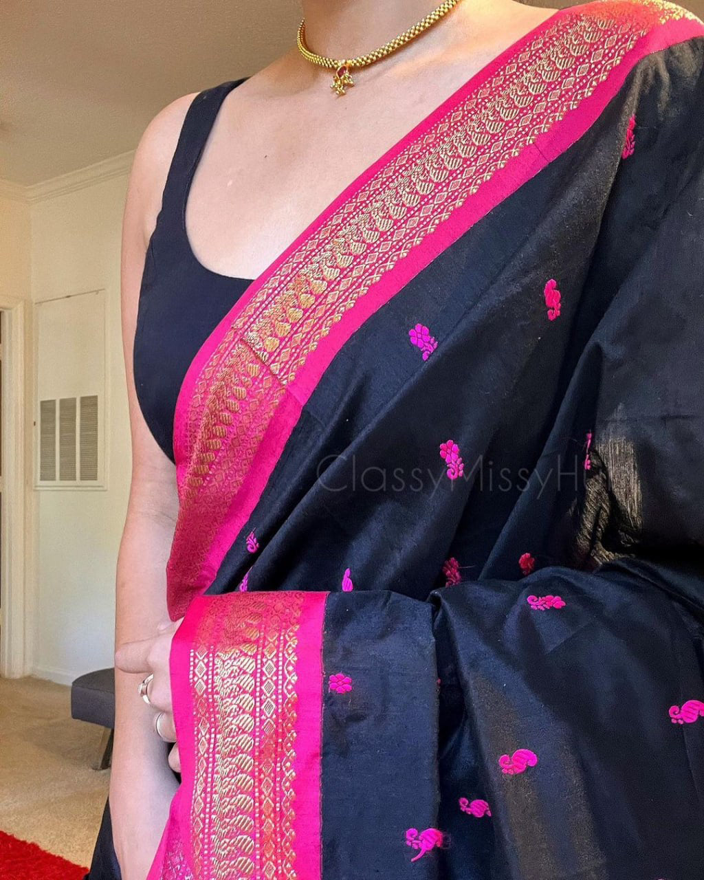 Ethereal Majesty Banarasi Soft Silk Saree Gold Zari