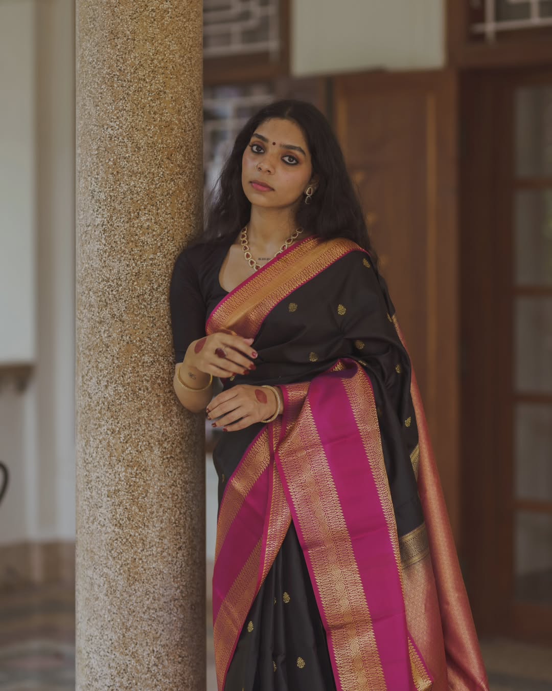 Radiant Grace Banarasi Soft Silk Saree with Gold Zari