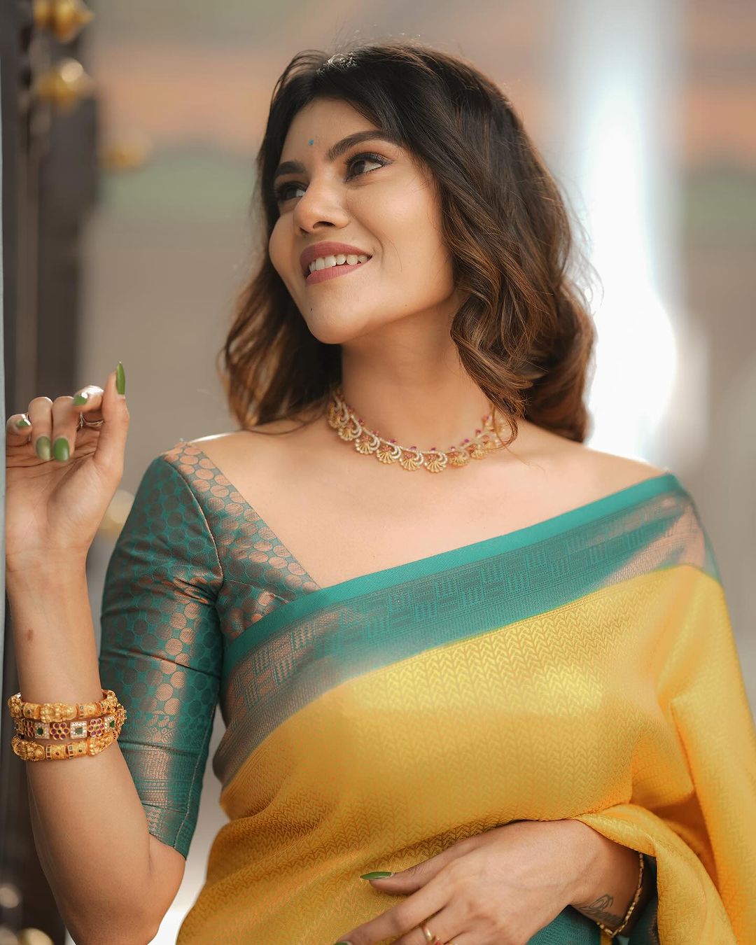 Royal Glow Banarasi soft silk saree with gold zari