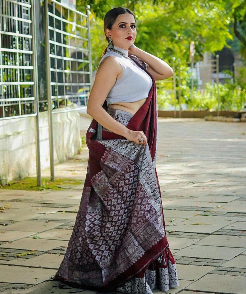 Banarasi Soft Silk Saree with Silver Zari – Shade 5 (475GM)