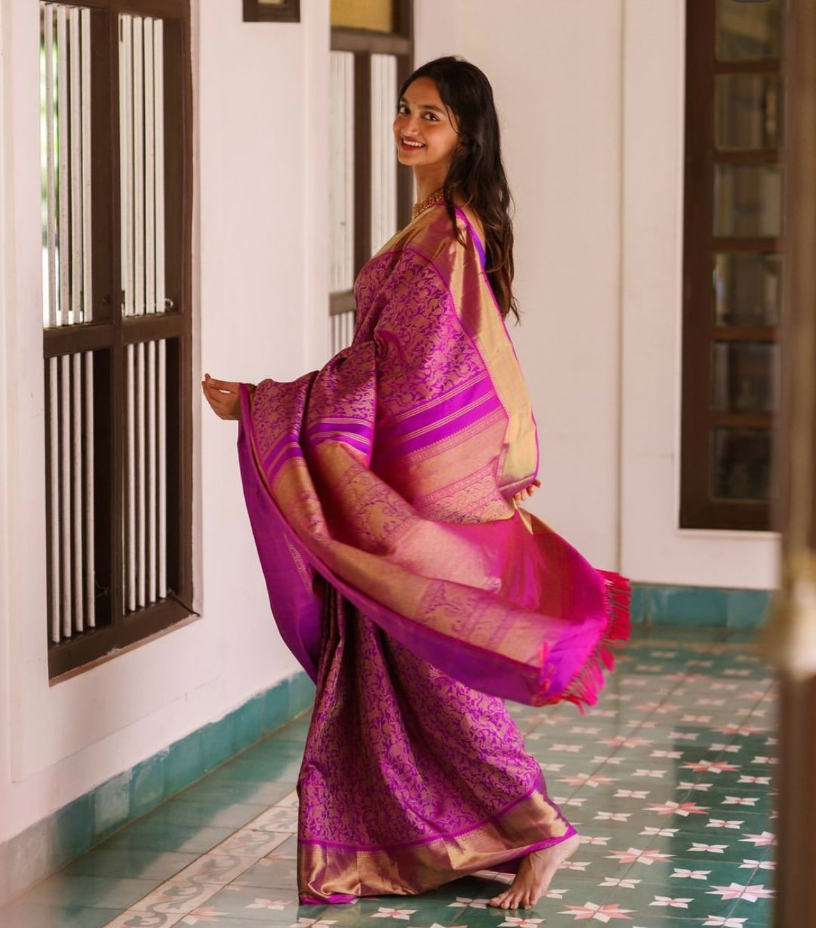 Weave Banarasi Soft Silk Saree with Heavy Brocade & Gold Zari – Colour 1