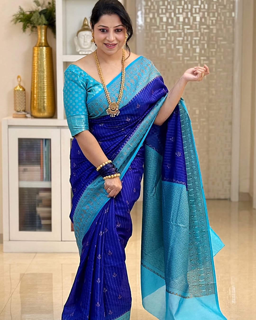 Banarasi Soft Silk Saree Multicolor (9 Shades) with Rich Zari Woven Design