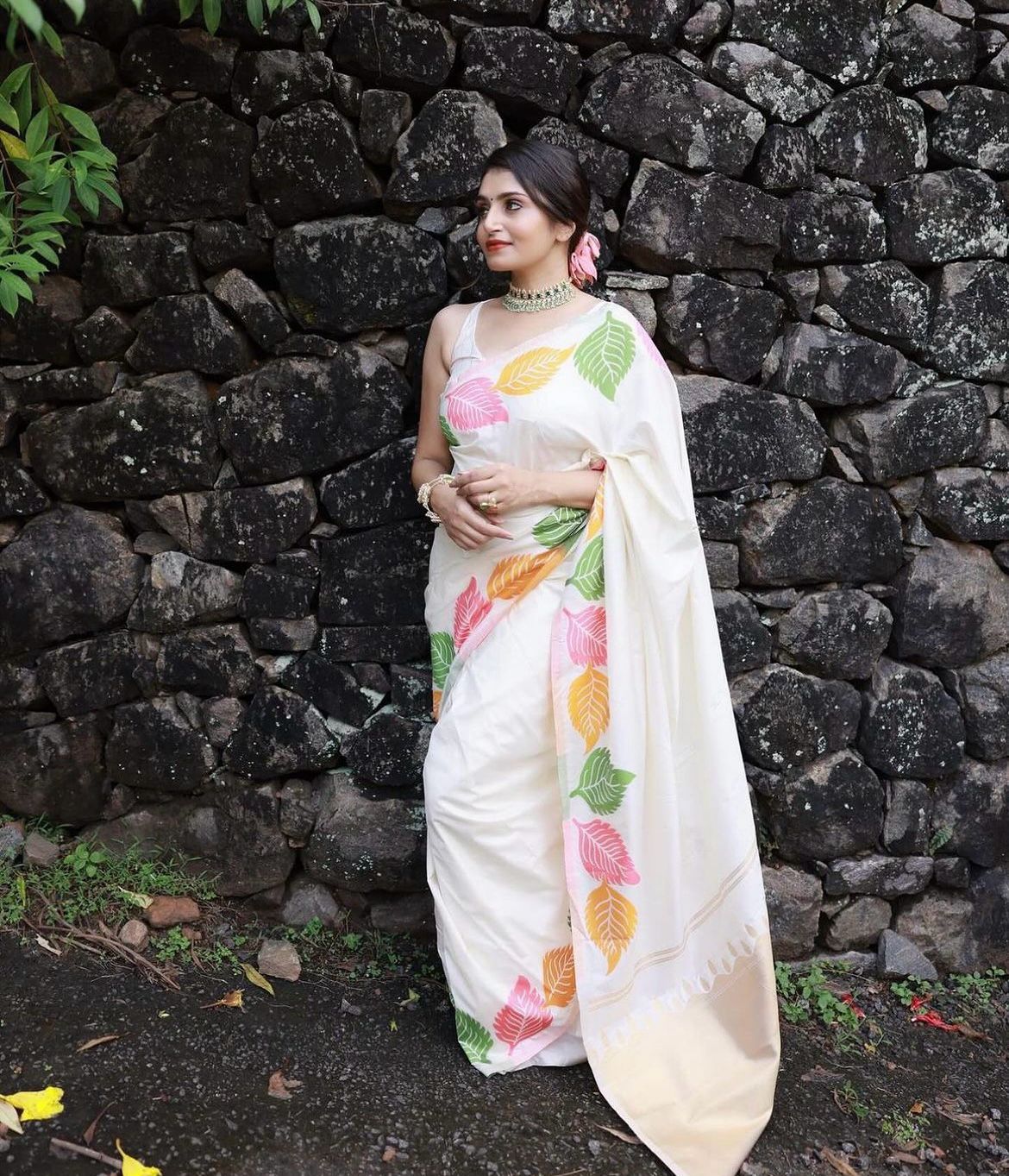 Regal Radiance Banarasi Soft Silk Saree with Copper & Gold Zari