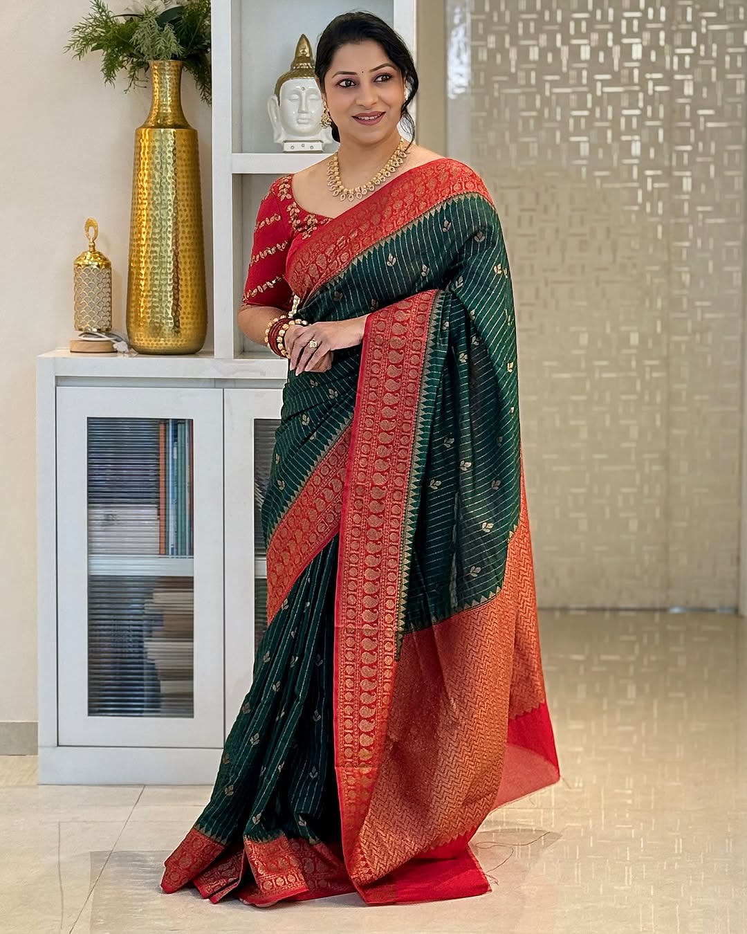Banarasi Soft Silk Saree Multicolor (9 Shades) with Rich Zari Woven Design