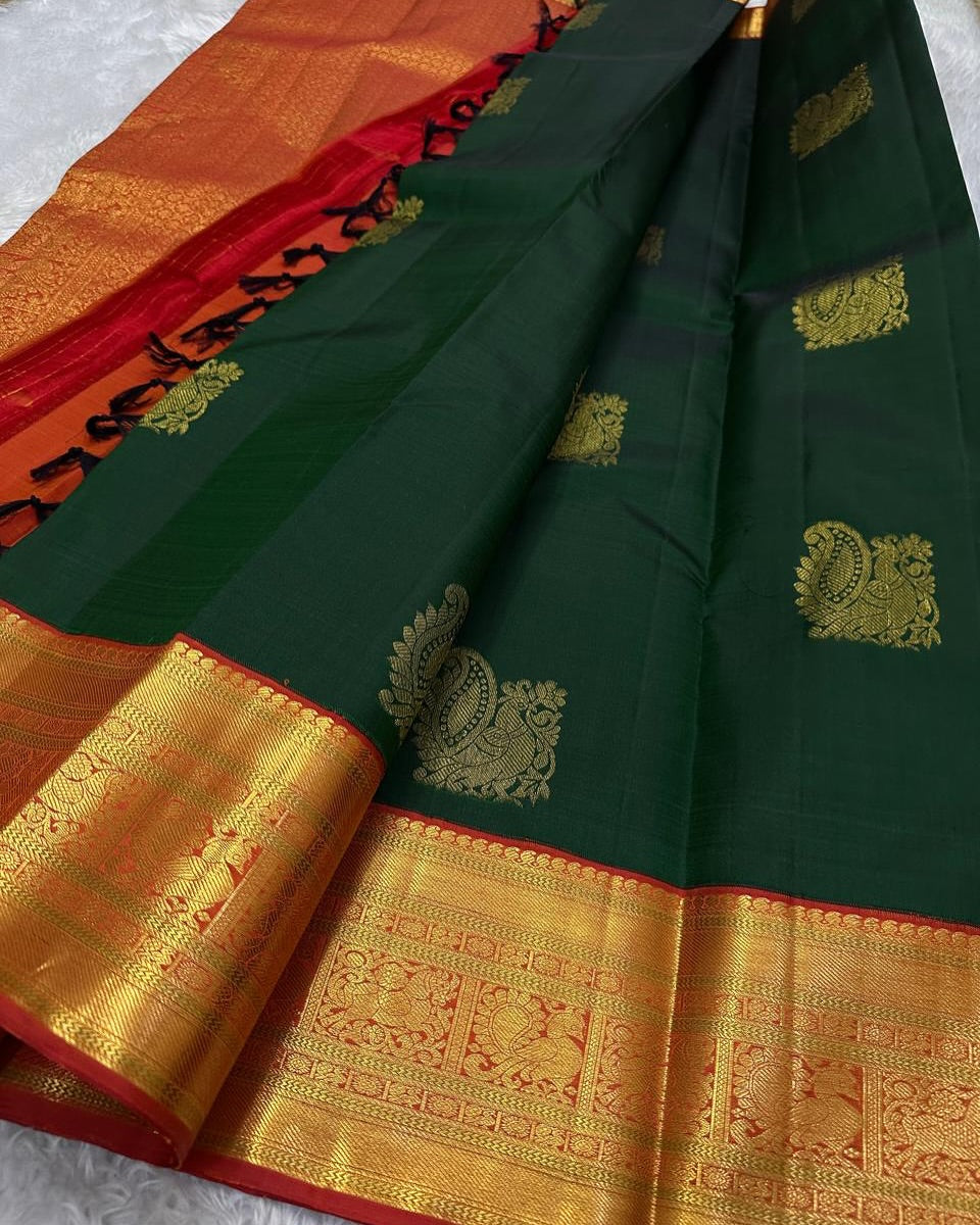 Radiant Grace Banarasi Soft Silk Saree with Gold Weaving