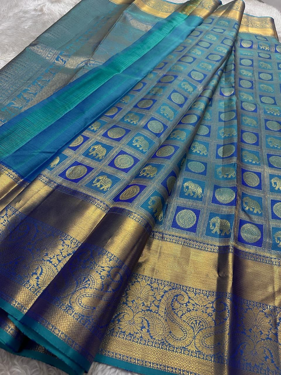 Ethereal Grace Banarasi Soft Silk Saree Gold Zari
