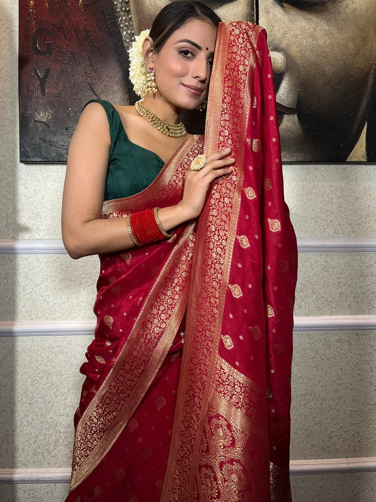 Banarasi Soft Silk Saree with Heavy Brocade & Gold Zari – Colour 5