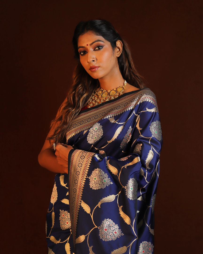Majestic Legacy Banarasi Soft Silk Saree Gold Zari