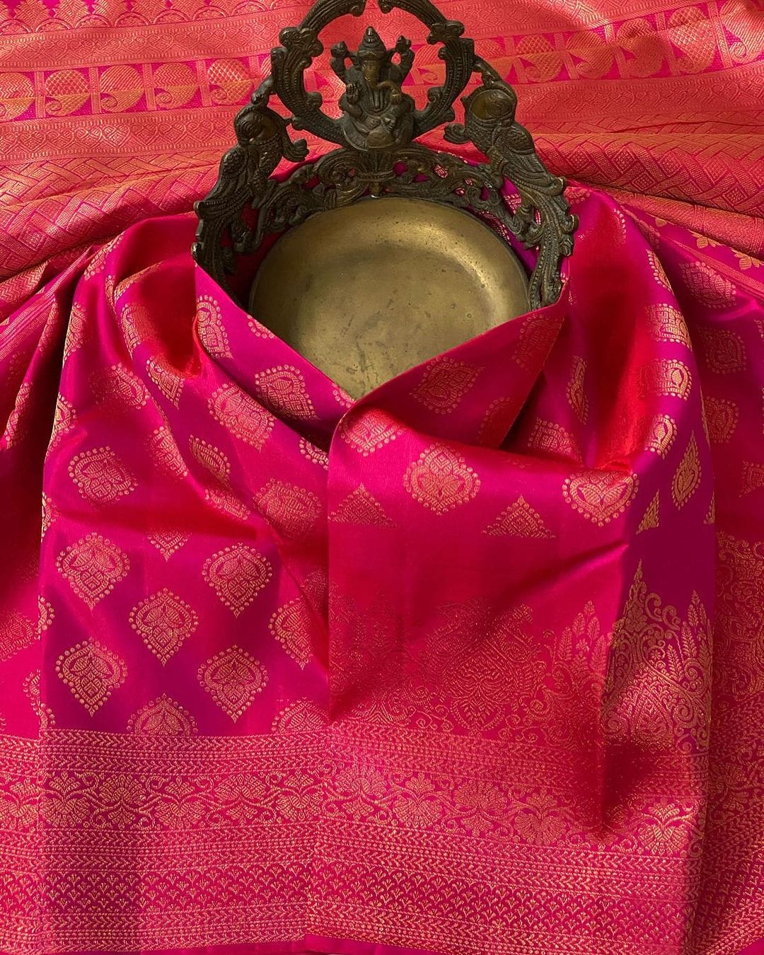 Royal Heritage Banarasi Soft Silk Saree with Copper Zari Weaving – Colour 1