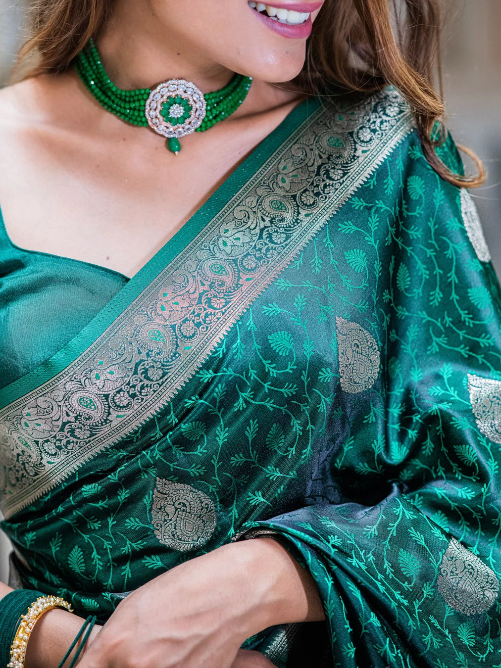 Divine Heritage Banarasi Soft Silk Saree Gold Silver Zari