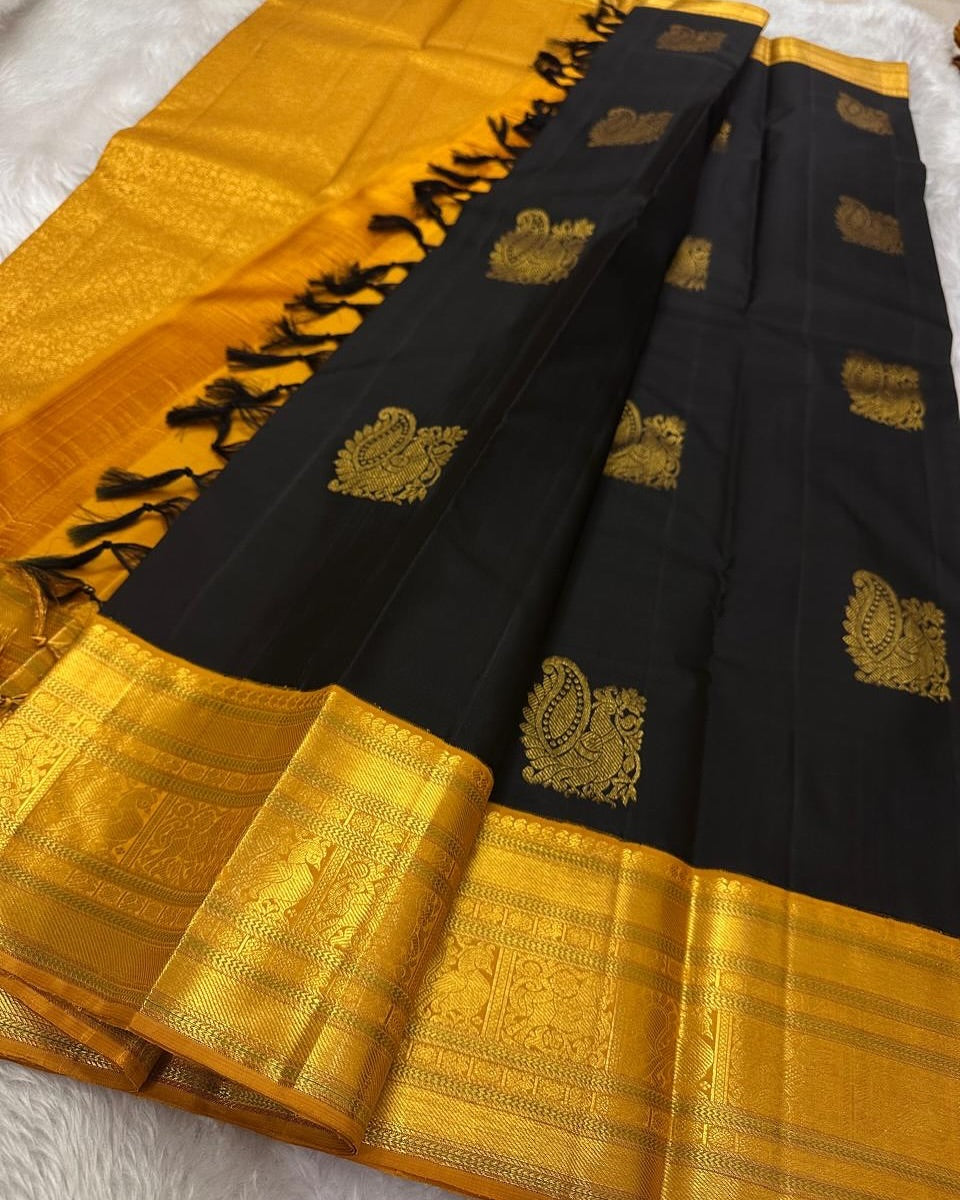 Radiant Grace Banarasi Soft Silk Saree with Gold Weaving