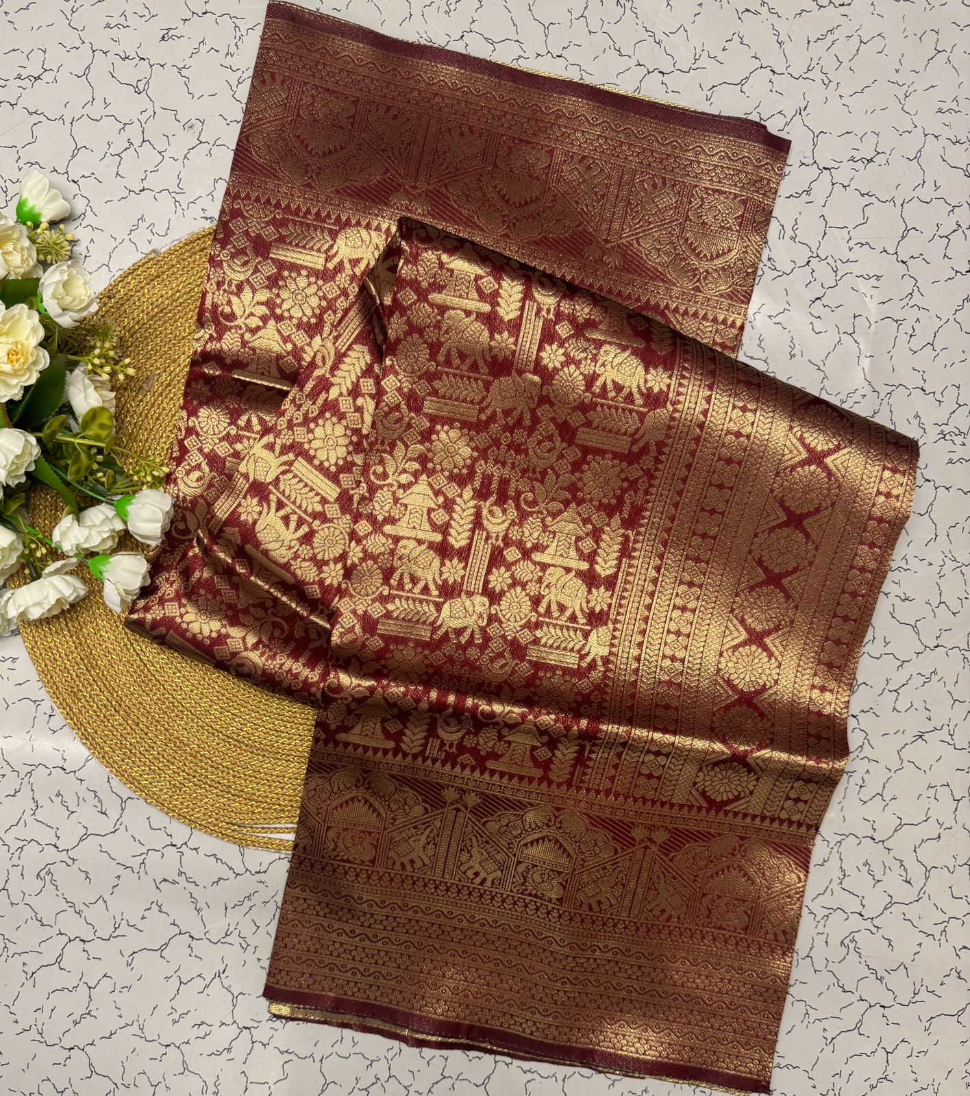 DCPL Banarasi Soft Silk Saree Colour 1 with Gold Zari Weaving – Serene Aura Collection