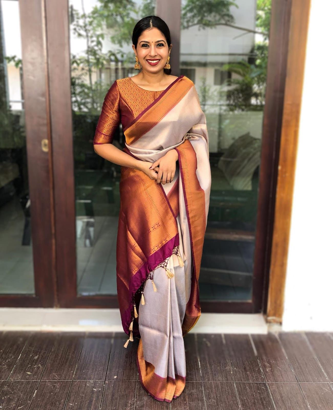 Bridal Banarasi Soft Silk Saree with Copper Zari Weaving
