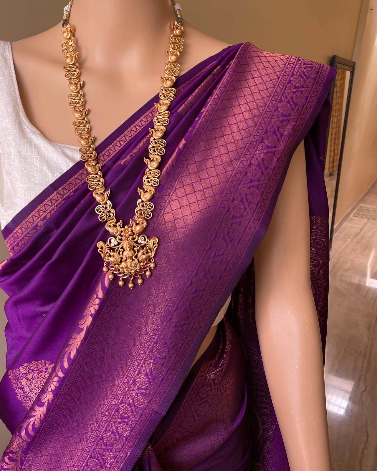 Banarasi Soft Silk Saree with Heavy Brocade & Copper Zari Weaving – Shade 5